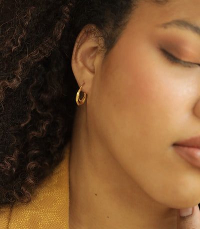Chingkakawayan Ivatan Gold Hoop Earrings - AMAMI