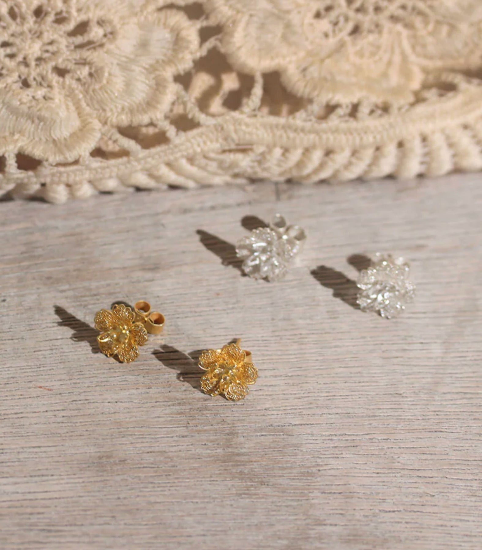 Gumamela Filigree Stud Earrings AMAMI Silver