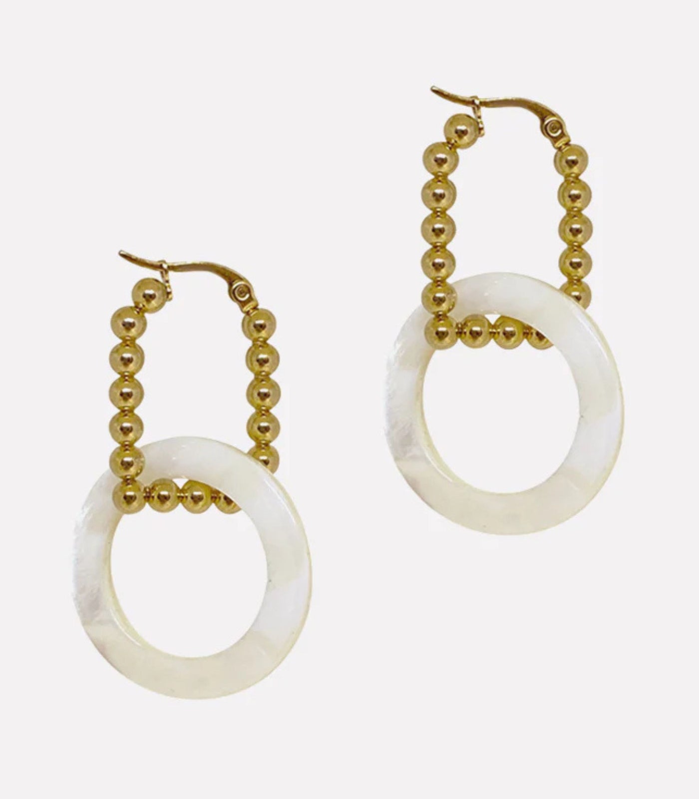Alza Cuadro Hoops in Mother of Pearl - Arete