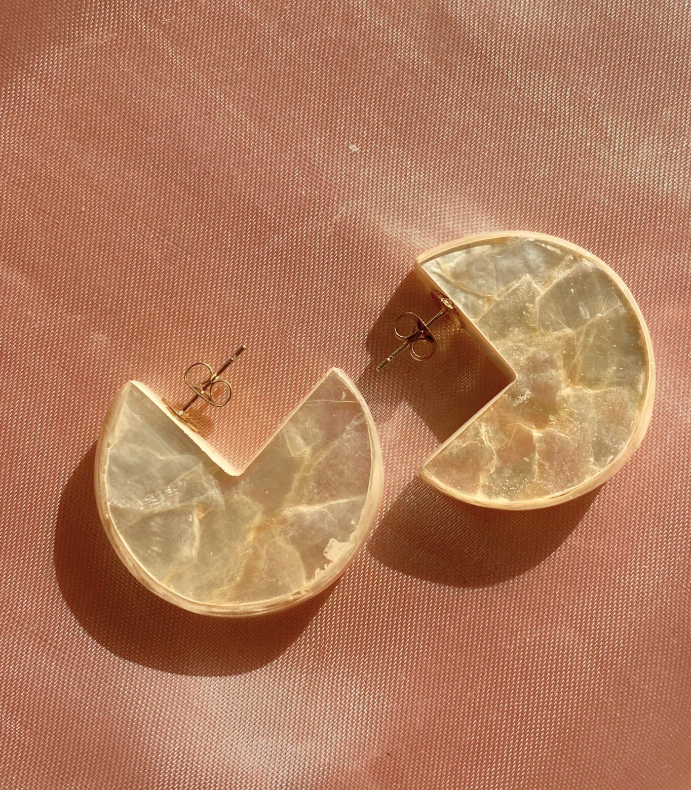 Capiz Crescent Stud Earrings