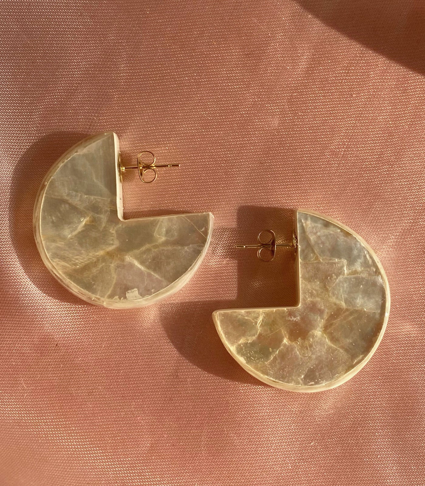 Capiz Crescent Stud Earrings