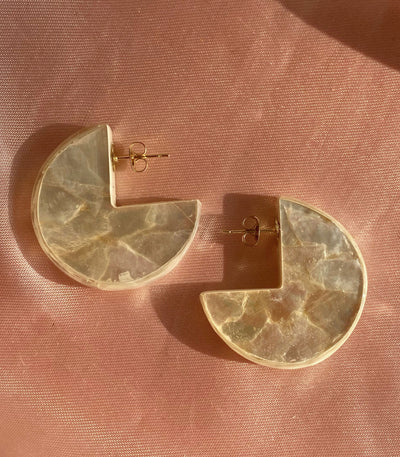 Capiz Crescent Stud Earrings