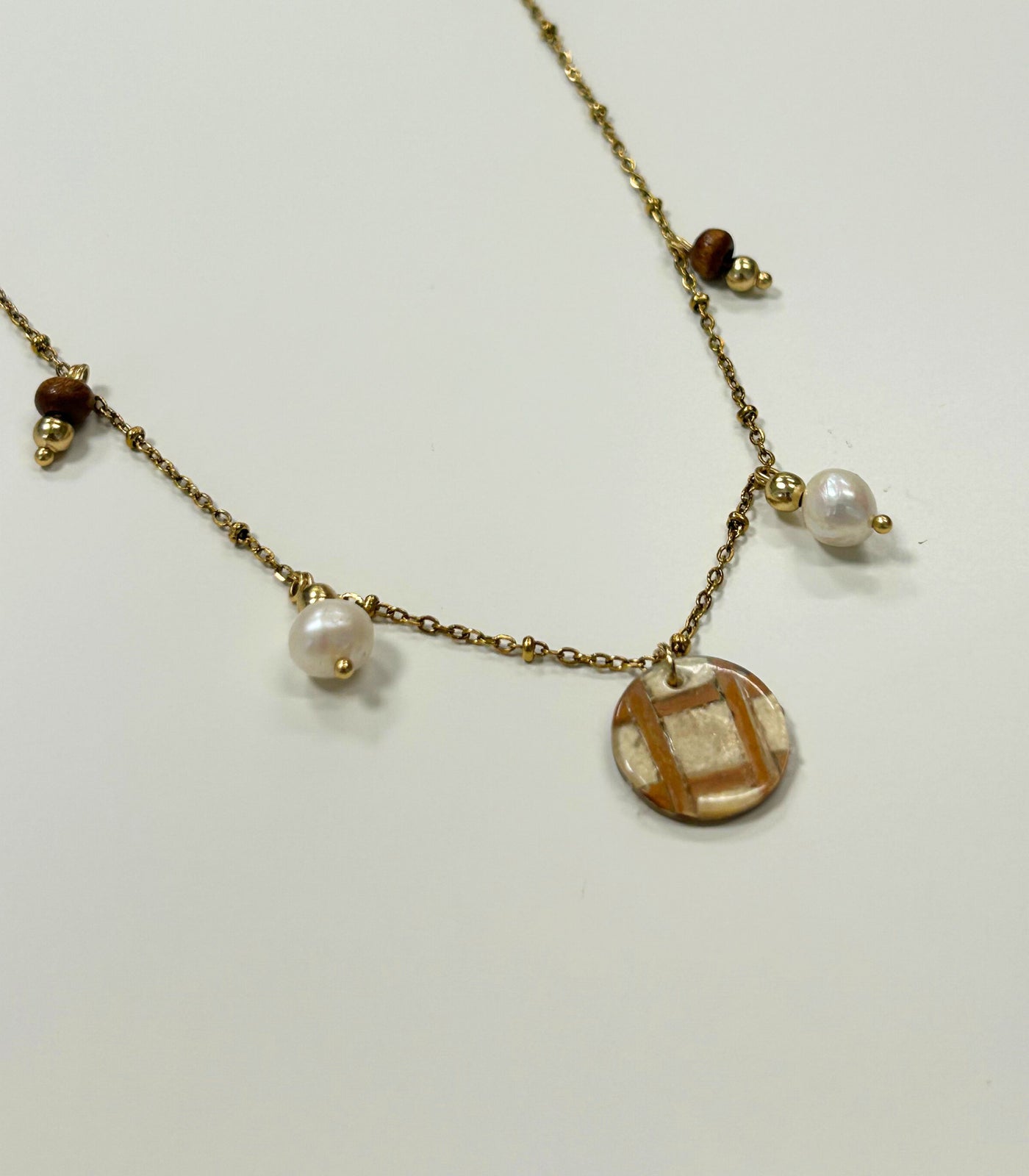 Capiz Pearl Pendant Necklace