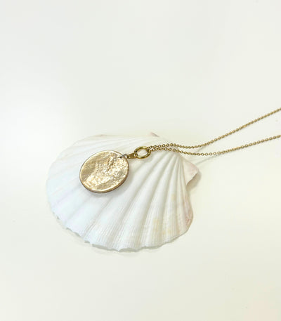 Capiz Reversible Circle Pendant Necklace