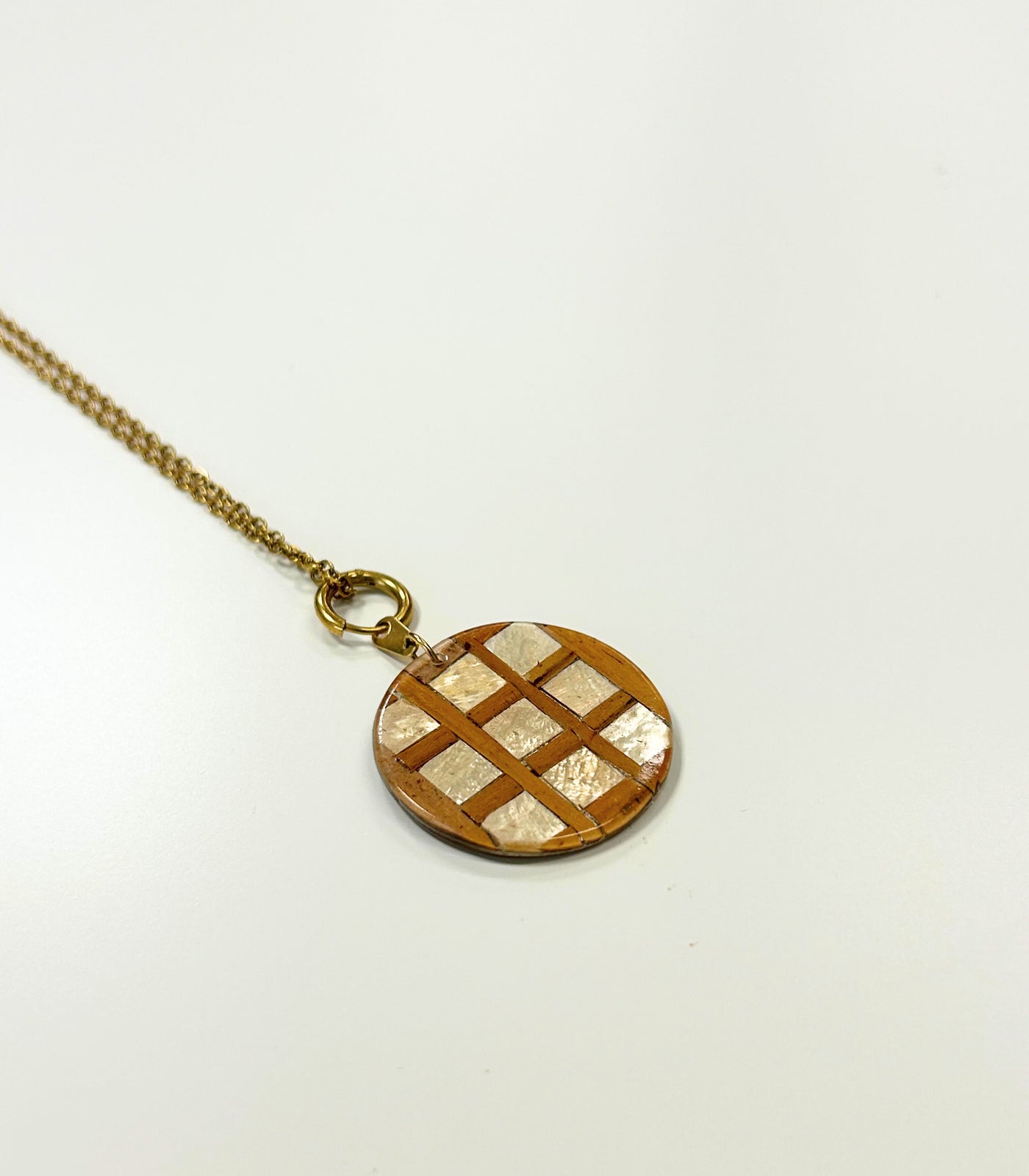 Capiz Reversible Circle Pendant Necklace
