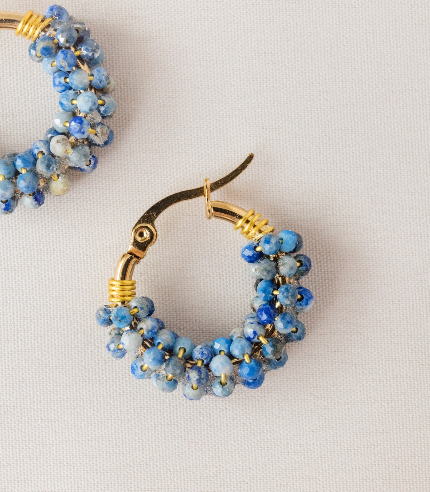 Liwanag Mini Hoops in Lapiz Lazuli - Arete