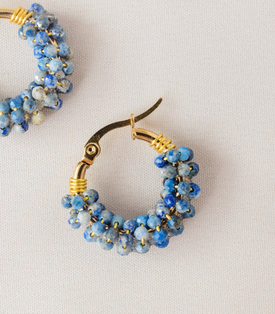 Liwanag Mini Hoops in Lapiz Lazuli - Arete
