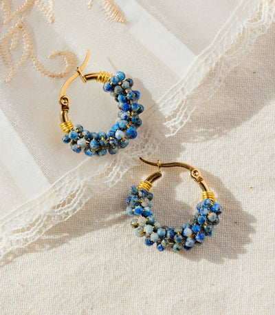 Liwanag Mini Hoops in Lapiz Lazuli - Arete