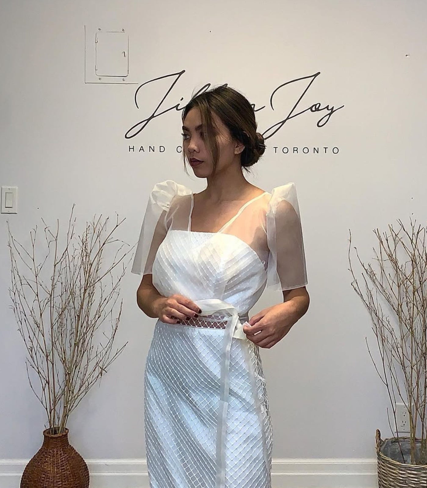 Ivory Organza Terno Wrap Top