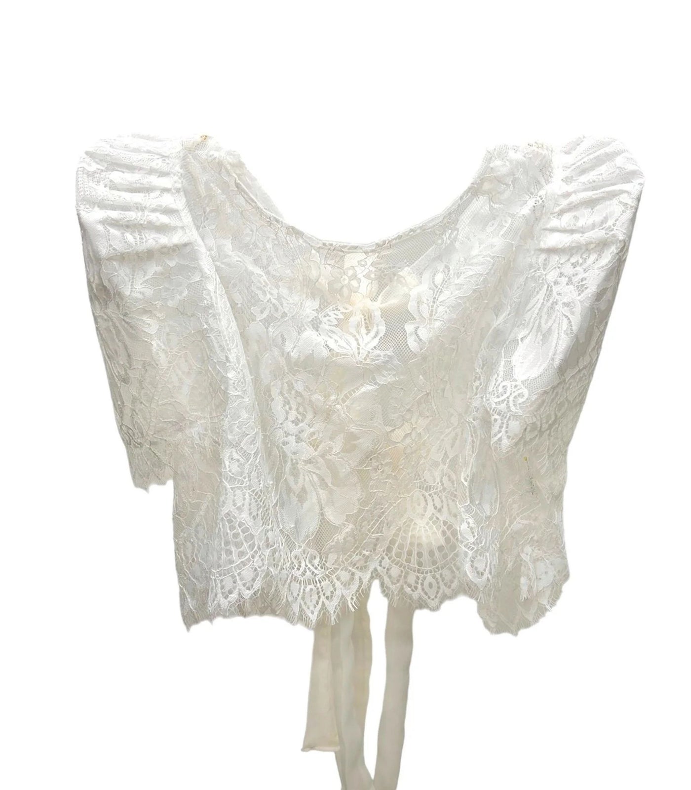 Scalloped Lace Open Back Terno Top