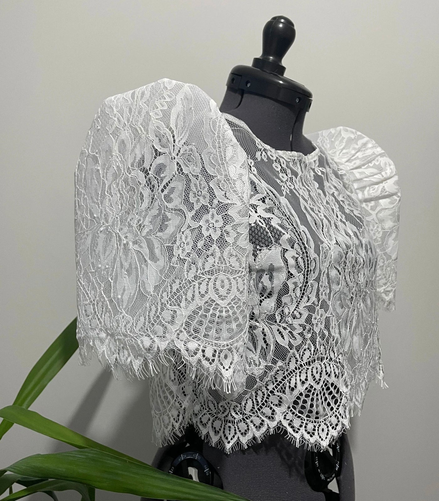 Scalloped Lace Open Back Terno Top
