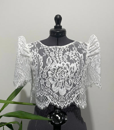 Scalloped Lace Open Back Terno Top