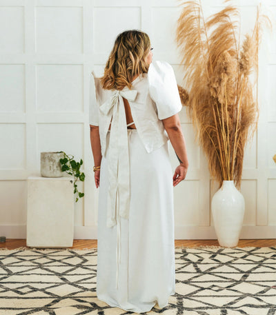 Tafetta Open Back Terno Top