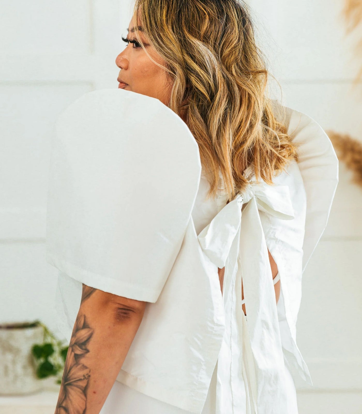 Tafetta Open Back Terno Top