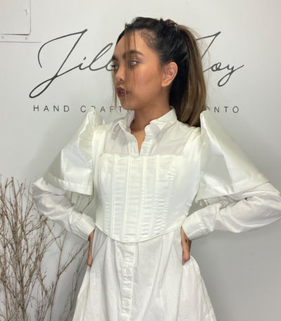 White Satin Corset Terno