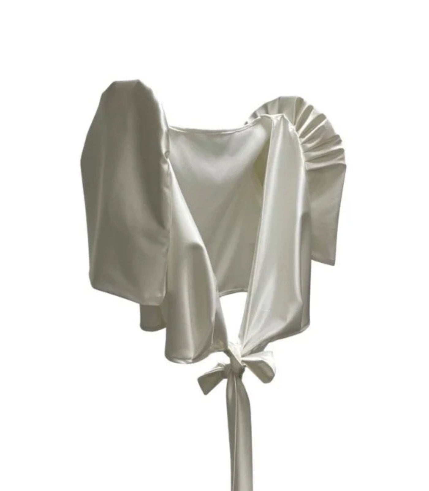 White Satin Terno Wrap Top