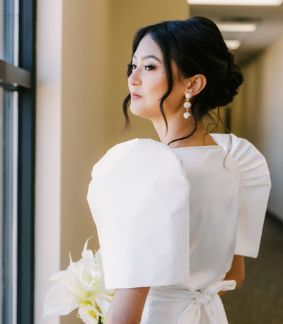 White Satin Terno Wrap Top
