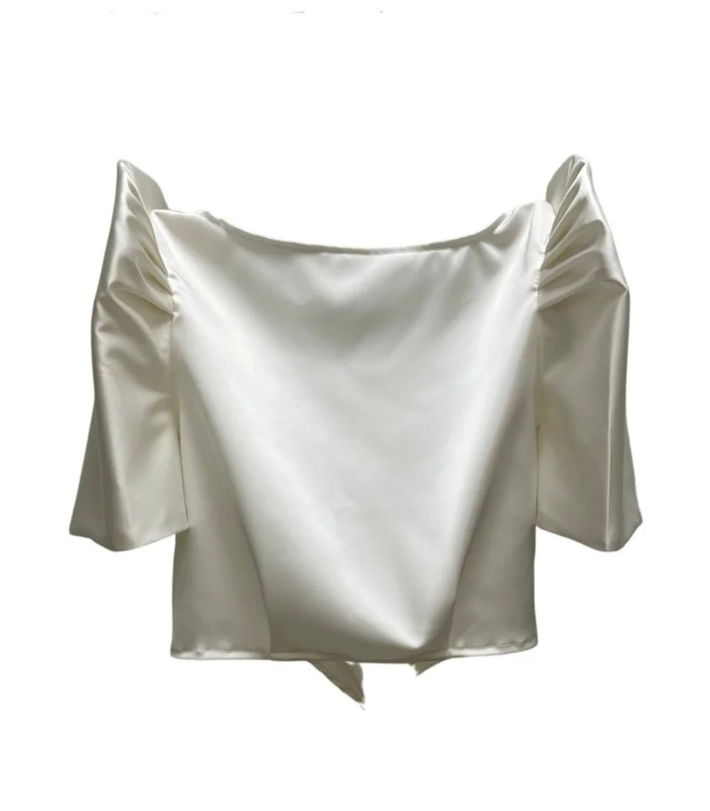 White Satin Terno Wrap Top