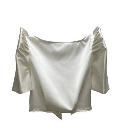 White Satin Terno Wrap Top