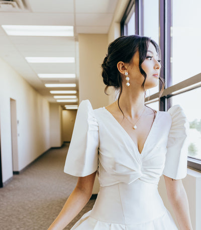 White Satin Terno Wrap Top