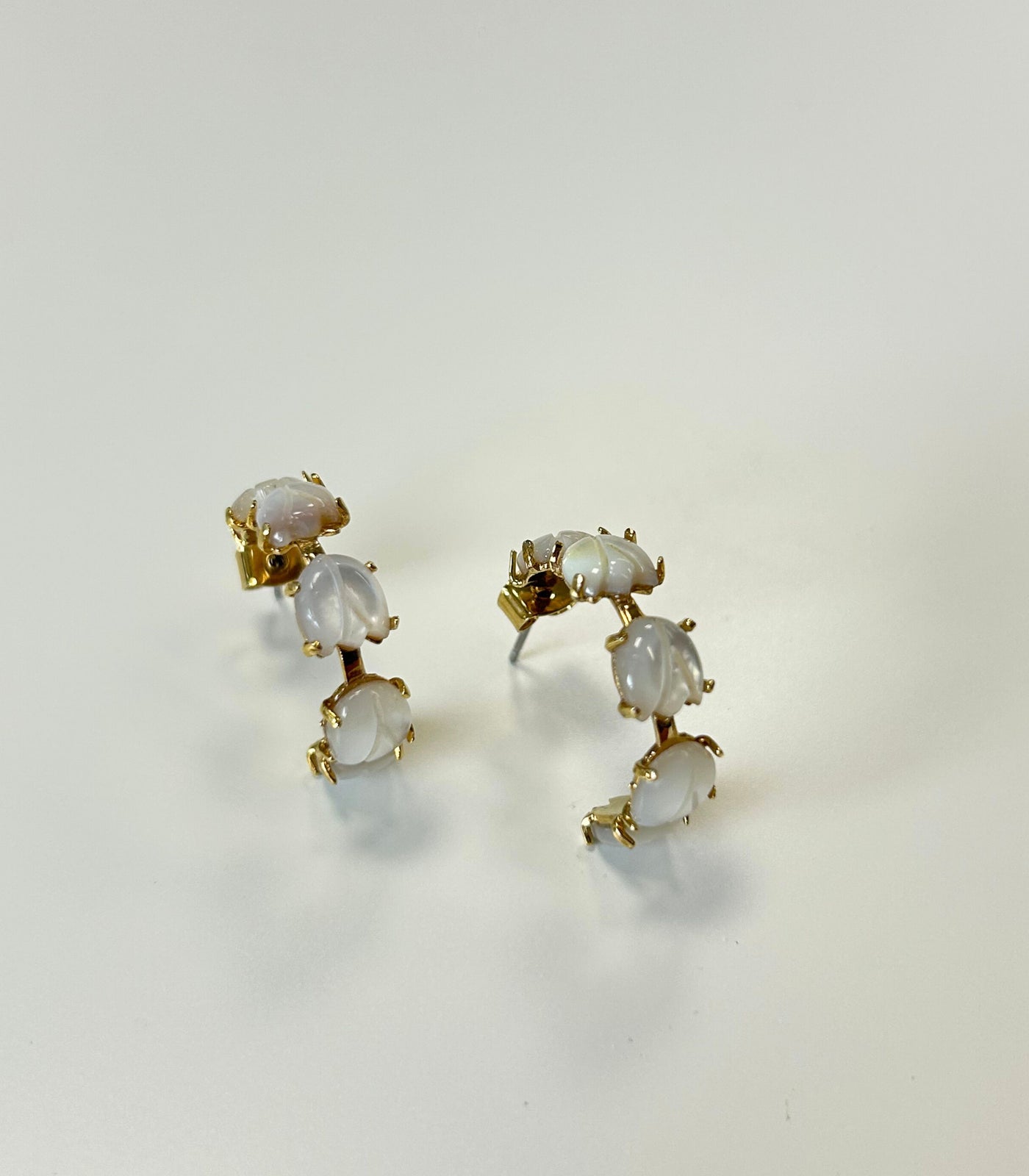 Gianna Sampaguita Bud Hoops In Mother of Pearl - Lily Jewelry