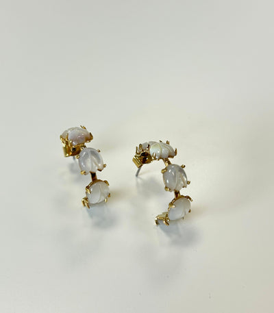 Gianna Sampaguita Bud Hoops In Mother of Pearl - Lily Jewelry