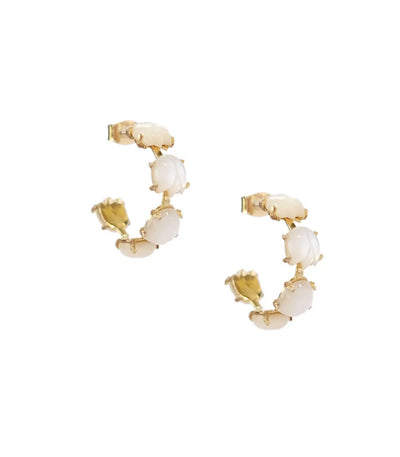 Gianna Sampaguita Bud Hoops In Mother of Pearl - Lily Jewelry
