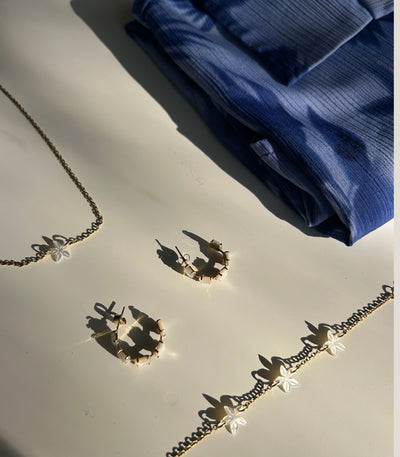 Gianna Sampaguita Bud Hoops In Mother of Pearl - Lily Jewelry
