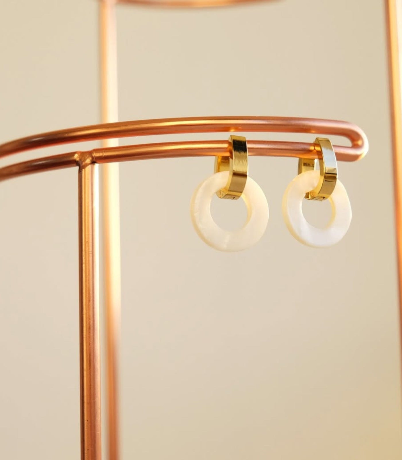 Nikka Shell Mini Charm Hoops