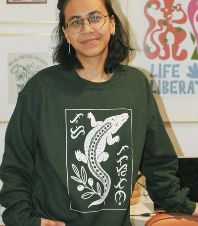 Free Palestine Baybayin Crewneck Sweater - Pinay Collection