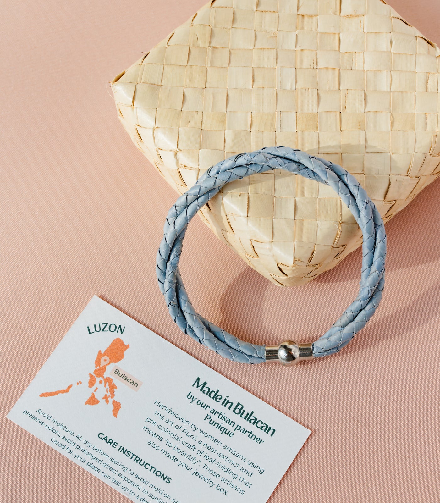 Woven Humaling Lubid Bracelets in Dusty Blue - Punique