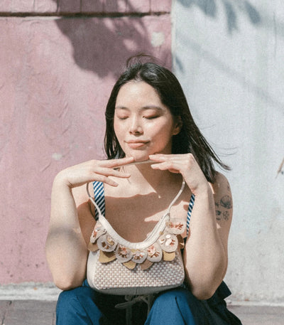 Dangwa Mini Hobo Bag in Beige -Rags2Riches