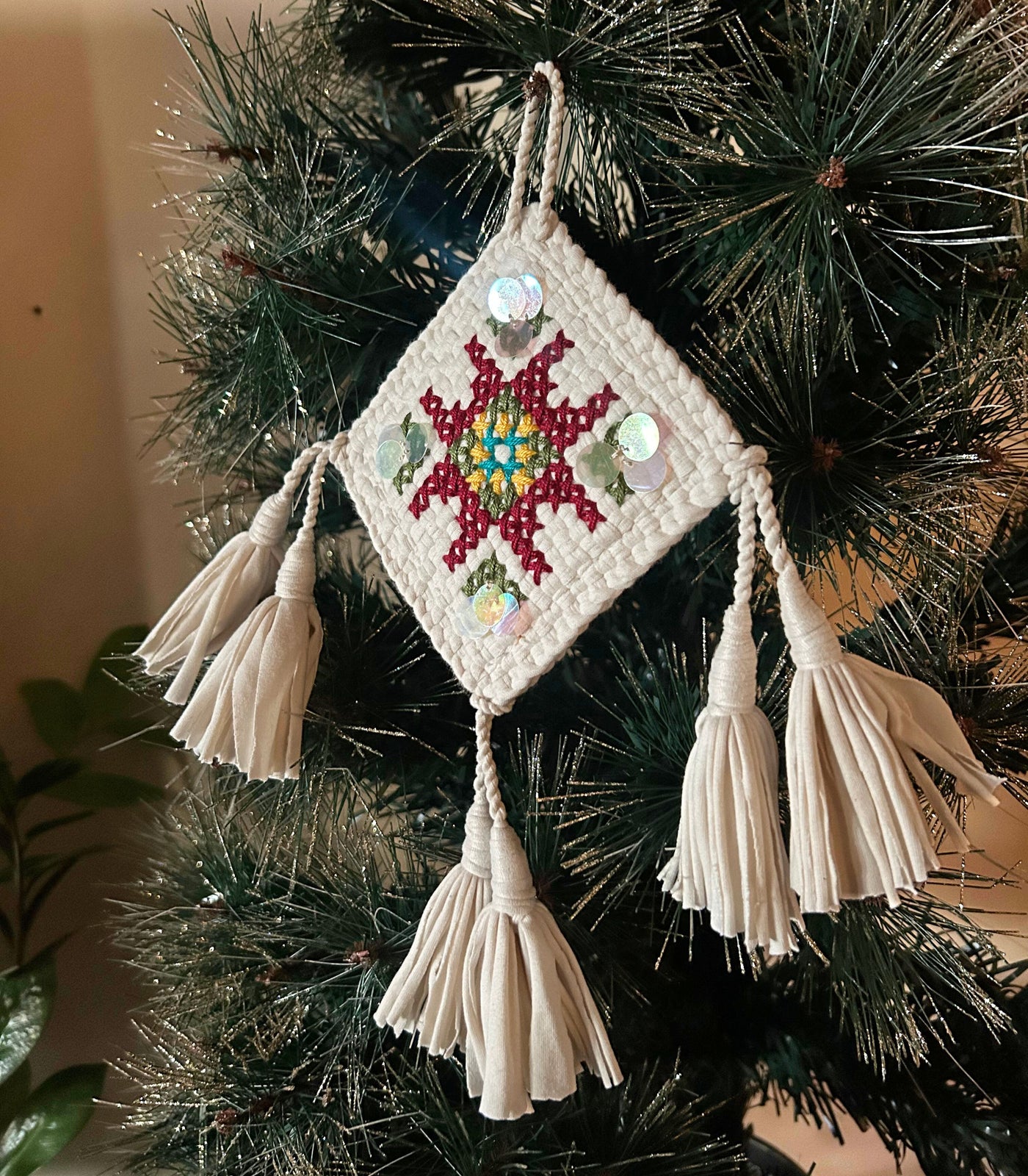 Handwoven Mini Parol Ornament in Pearly White - Rags2Riches