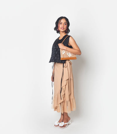 Sampaguita Sobre Clutch in Tan & Beige - R2R