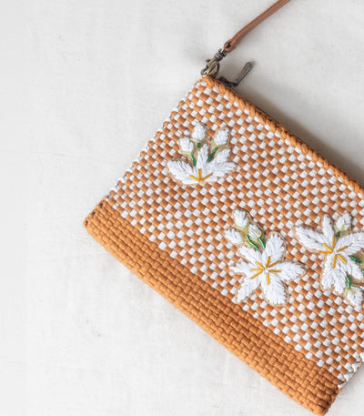 Sampaguita Sobre Clutch in Tan & Beige - R2R
