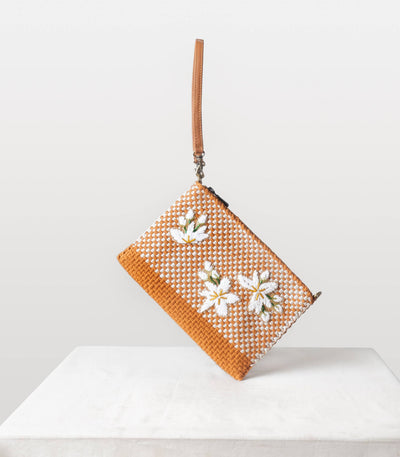 Sampaguita Sobre Clutch in Tan & Beige - R2R