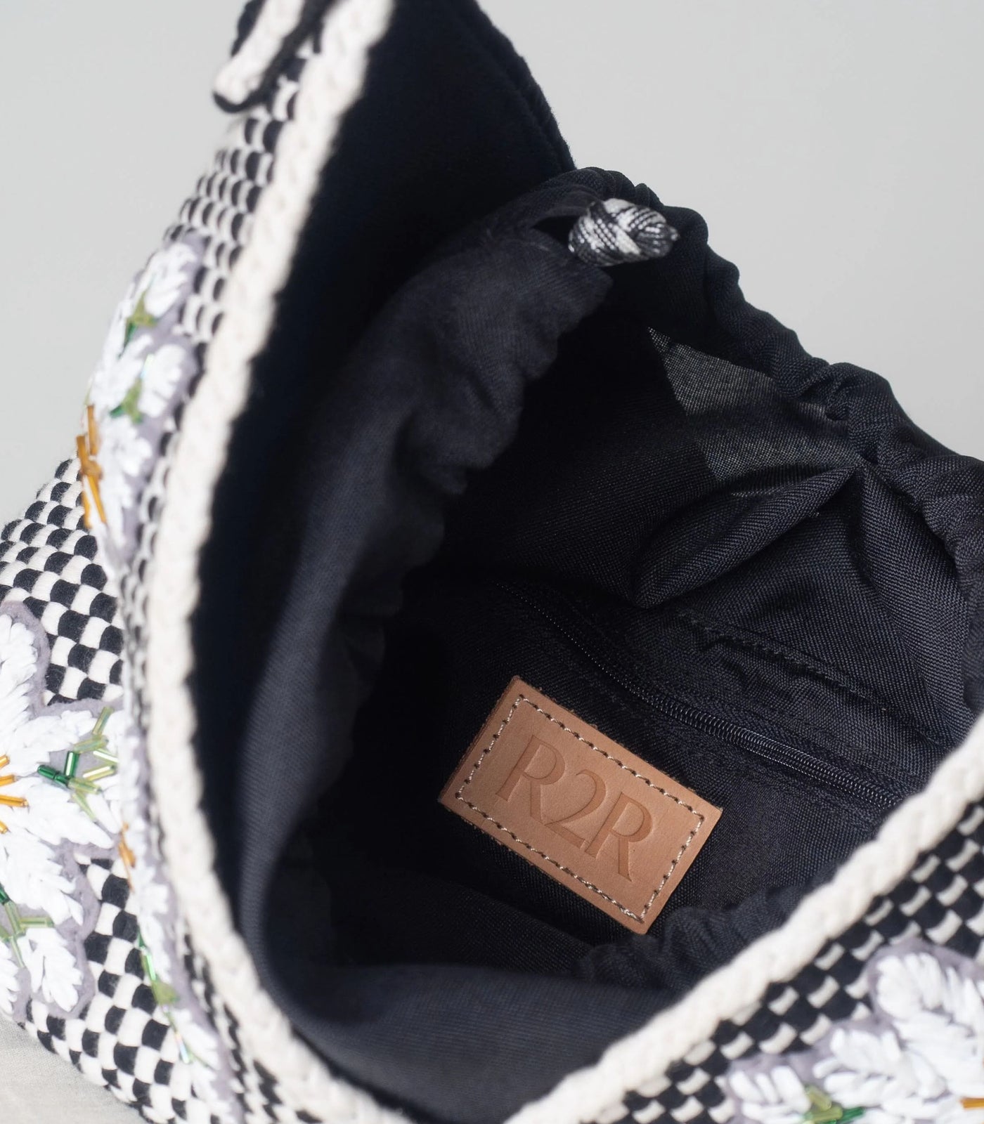 Sampaguita Pusô Convertible Tote Bag  Black & Beige - R2R
