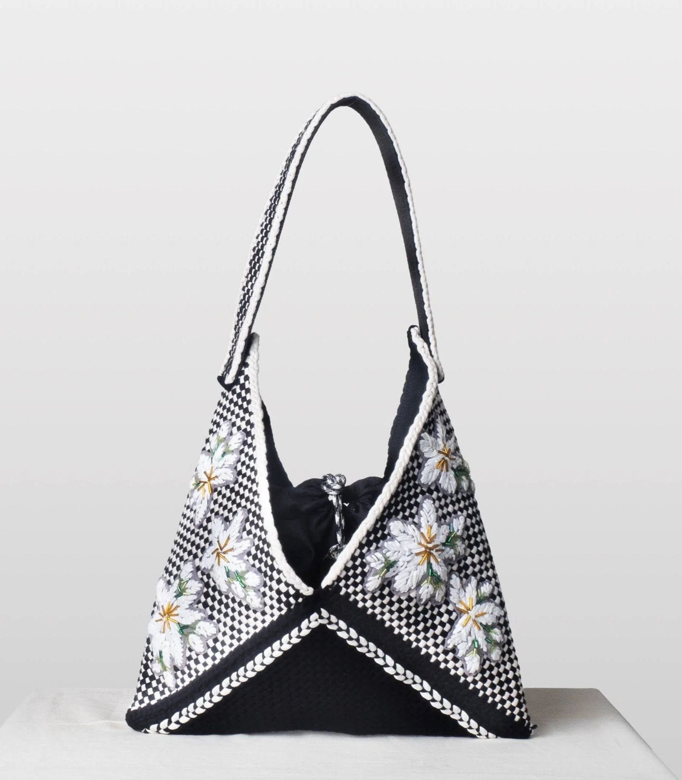 Sampaguita Pusô Convertible Tote Bag  Black & Beige - R2R