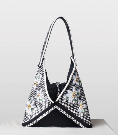 Sampaguita Pusô Convertible Tote Bag  Black & Beige - R2R