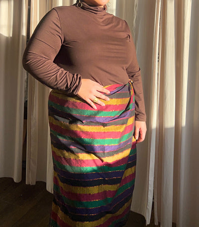 Traditional Rainbow Malong - Handwoven Philippine Textile Wrap, Skirt & Blanket - Sesotunawa