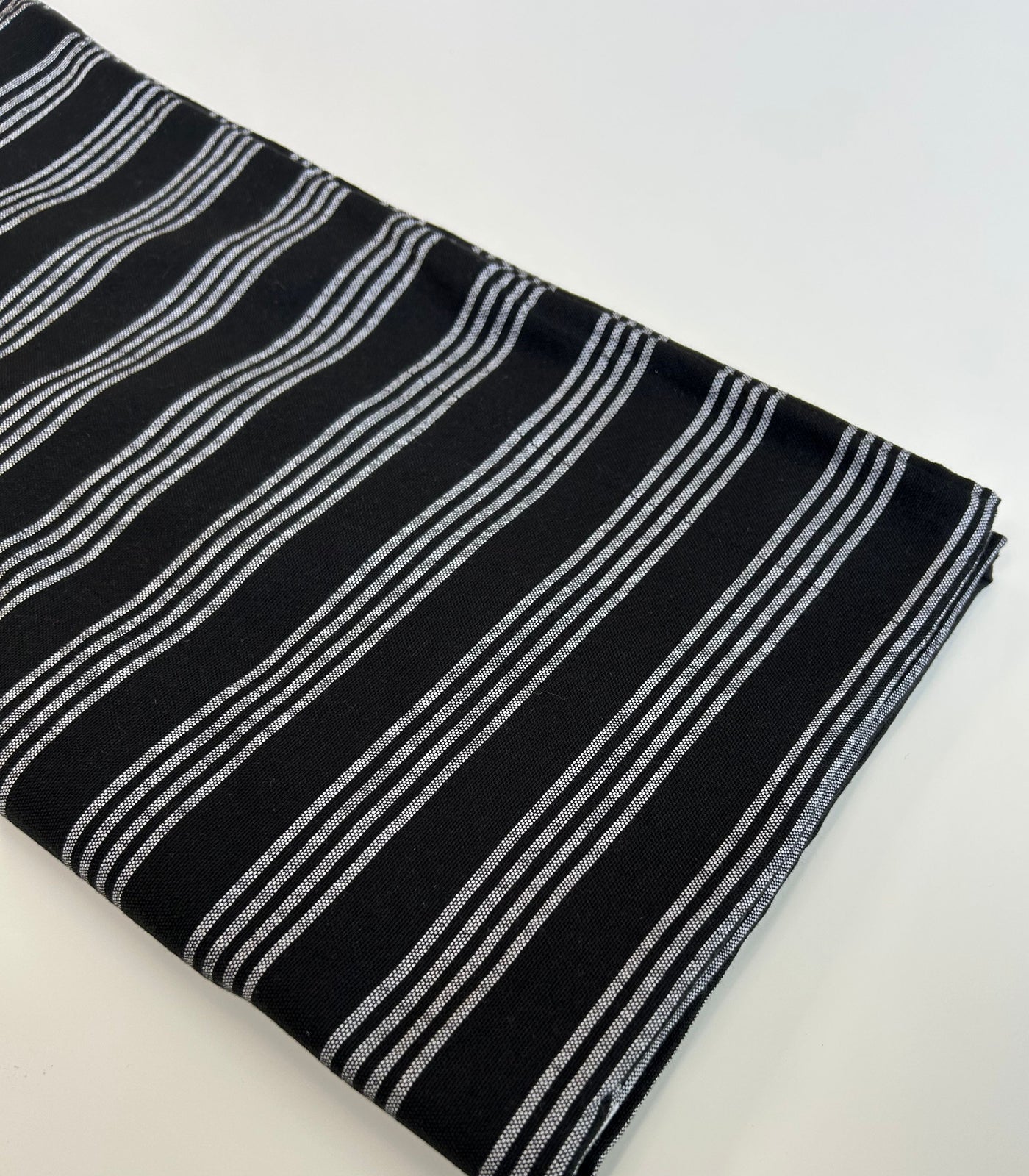 Traditional Tboli Malong - Handwoven Philippine Textile Wrap, Skirt & Blanket in Black Stripes - Sesotunawa and TUGED