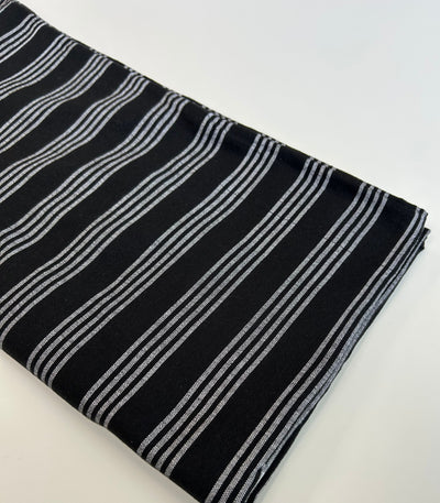 Traditional Tboli Malong - Handwoven Philippine Textile Wrap, Skirt & Blanket in Black Stripes - Sesotunawa and TUGED