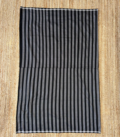 Traditional Tboli Malong - Handwoven Philippine Textile Wrap, Skirt & Blanket in Black Stripes - Sesotunawa and TUGED