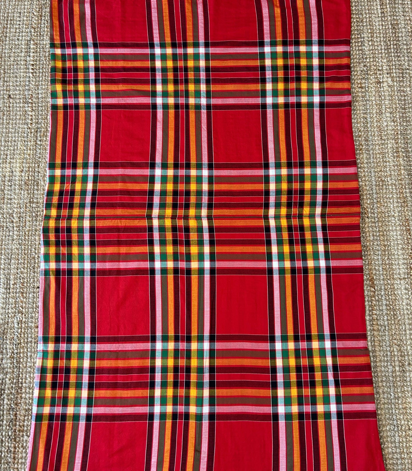 Traditional Tboli Malong - Handwoven Philippine Textile Wrap, Skirt & Blanket in Red Squares - Sesotunawa and TUGED