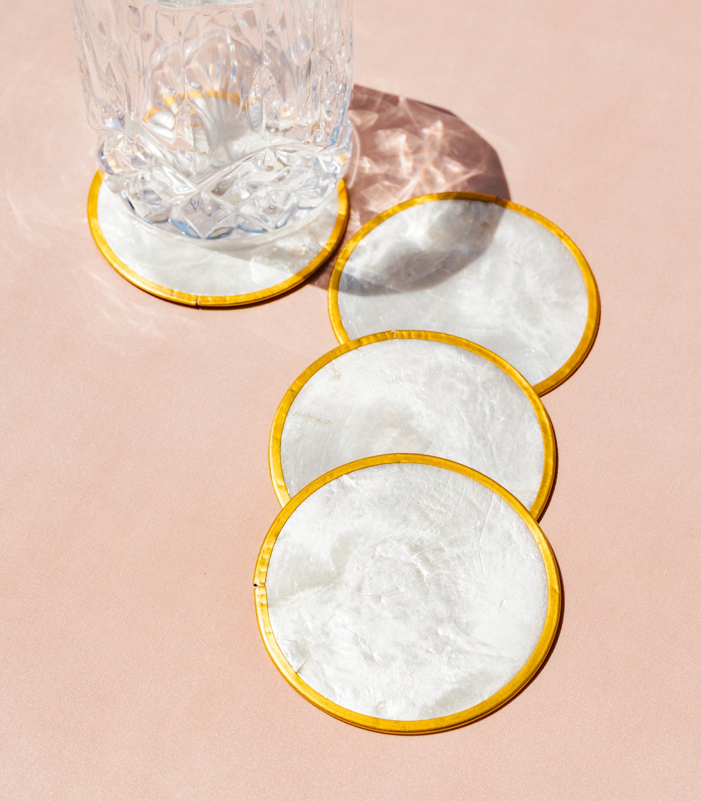 Bilog Round Capiz Coaster (Set of 4) - Weaving Handicrafts