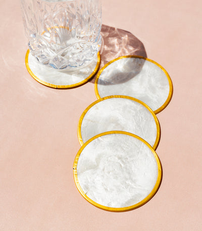 Bilog Round Capiz Coaster (Set of 4) - Weaving Handicrafts