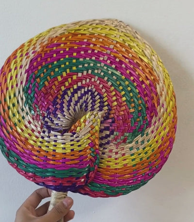 Abaniko Filipino Rainbow Hand Fan - Weaving World Handicrafts