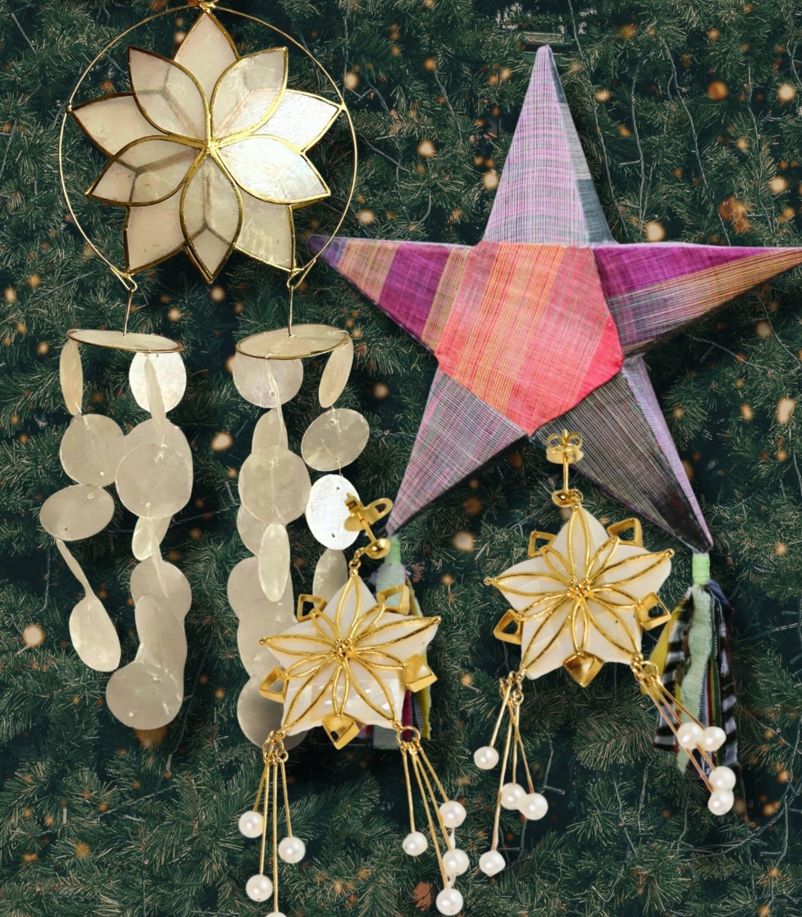 Golden Parol Shell Earrings - AMAMI – Cambio & Co.