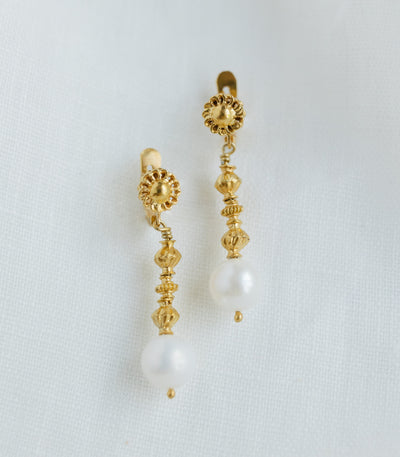 Pearl Tambourine Earrings