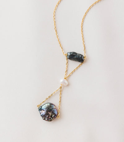 Hora Black Pearl Necklace - Arete